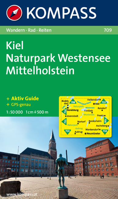 Online bestellen: Wandelkaart 709 Kiel - Naturpark Westensee - Mittelholstein | Kompass
