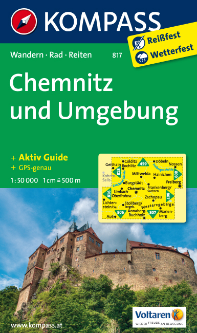 Online bestellen: Wandelkaart 817 Chemnitz und Umgebung | Kompass