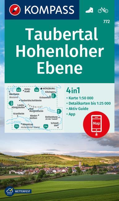Online bestellen: Wandelkaart 772 Taubertal - Hohenloher Ebene | Kompass