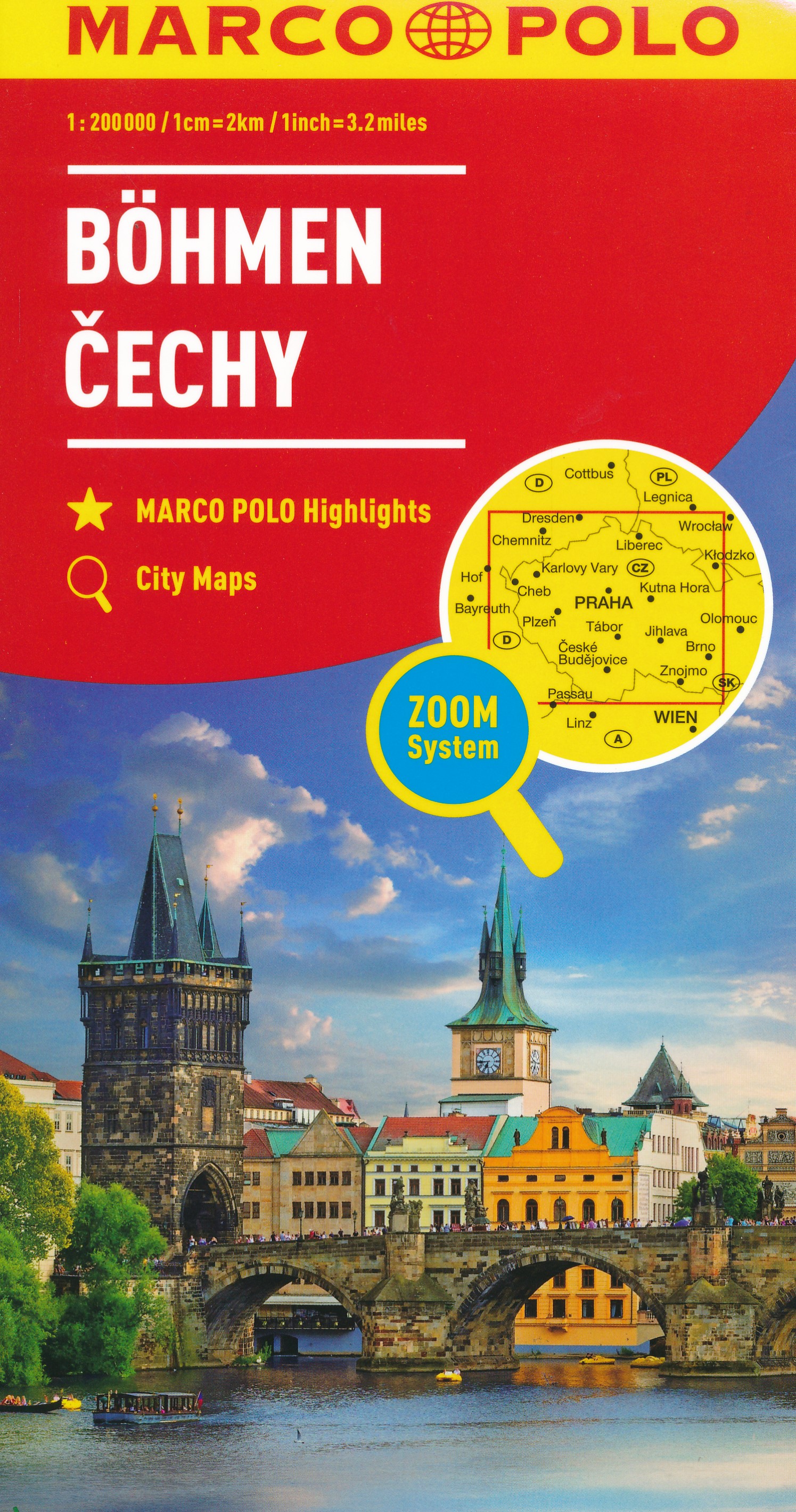 Online bestellen: Wegenkaart - landkaart Bohemen - Tsjechië | Marco Polo