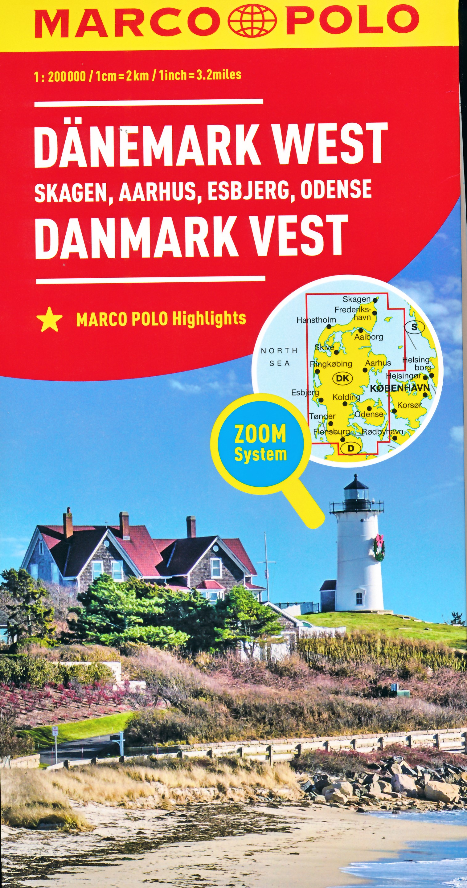 Online bestellen: Wegenkaart - landkaart Denemarken West | Marco Polo