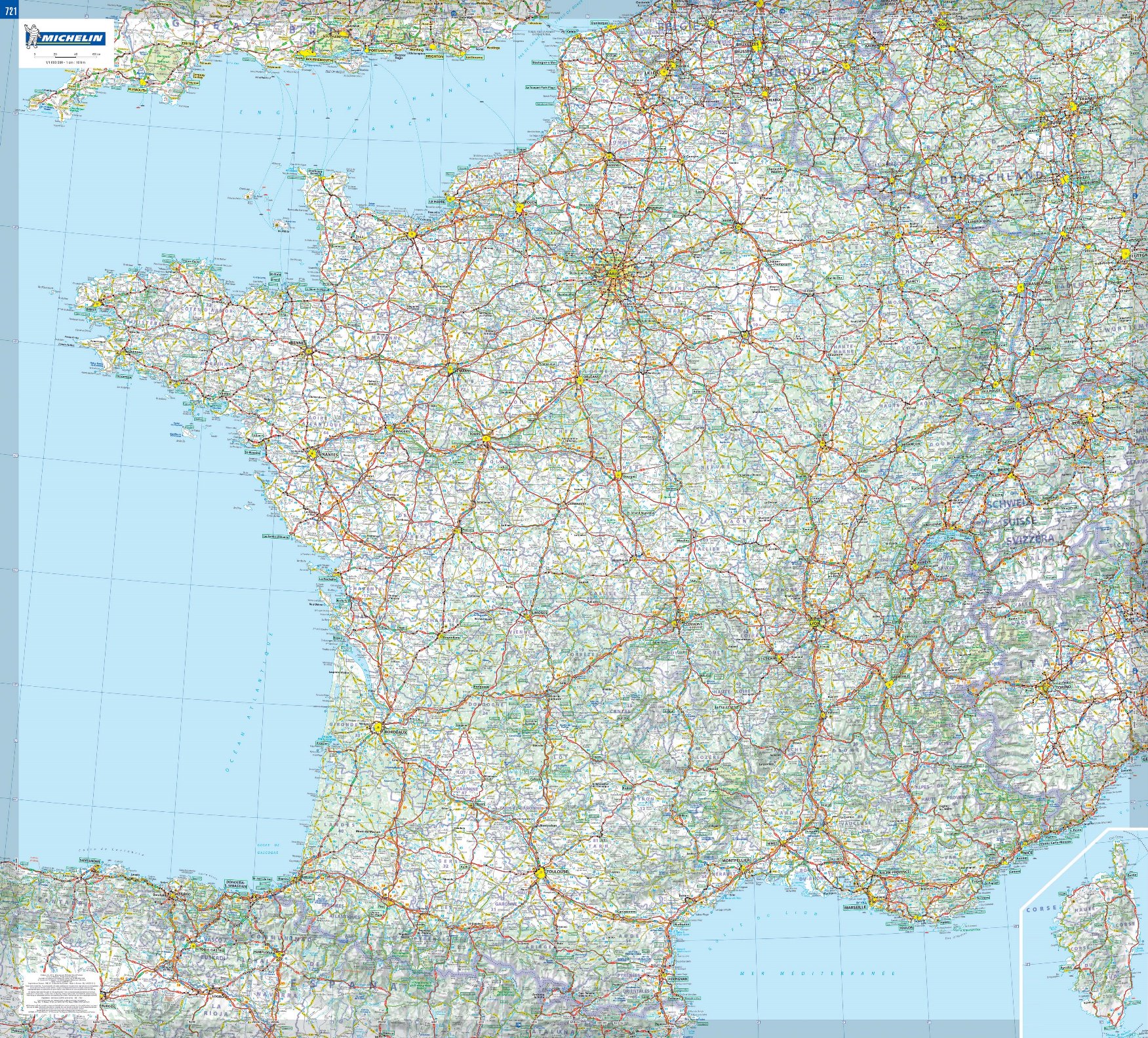 Online bestellen: Wandkaart Frankrijk - France, 111 x 100 cm | Michelin