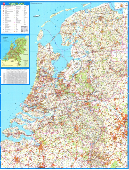 Online bestellen: Wandkaart 34 Nederland Basic, 100 x 130 cm | Falk