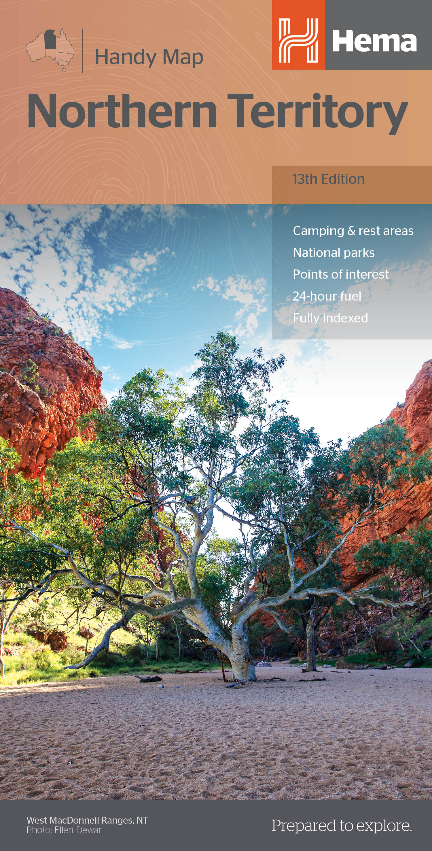 Wegenkaart – landkaart Northern Territory handy map – tweezijdig | Hema Maps