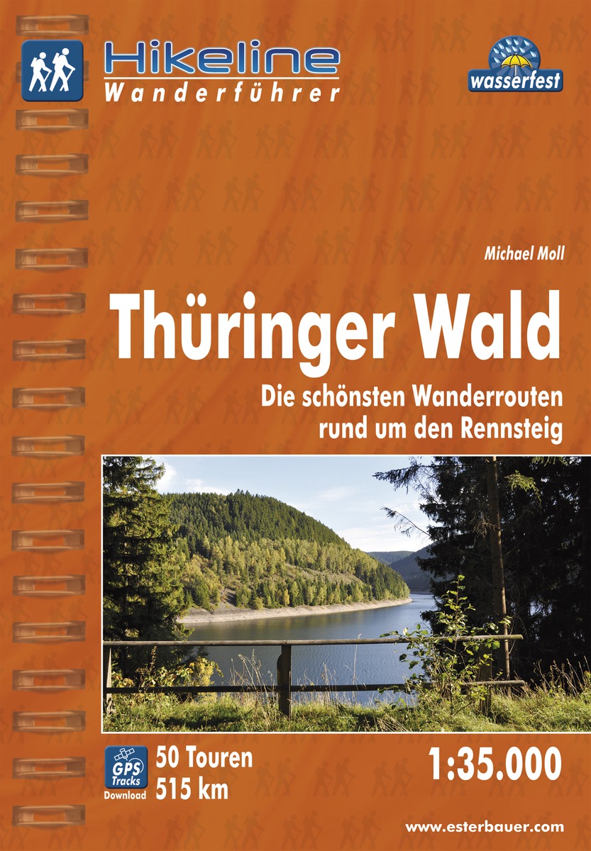 Online bestellen: Wandelgids Hikeline Thüringer Wald | Esterbauer