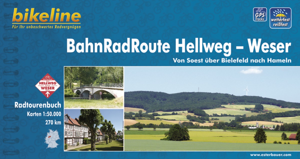 Online bestellen: Fietsgids Bikeline BahnRadRoute Hellweg - Weser | Esterbauer