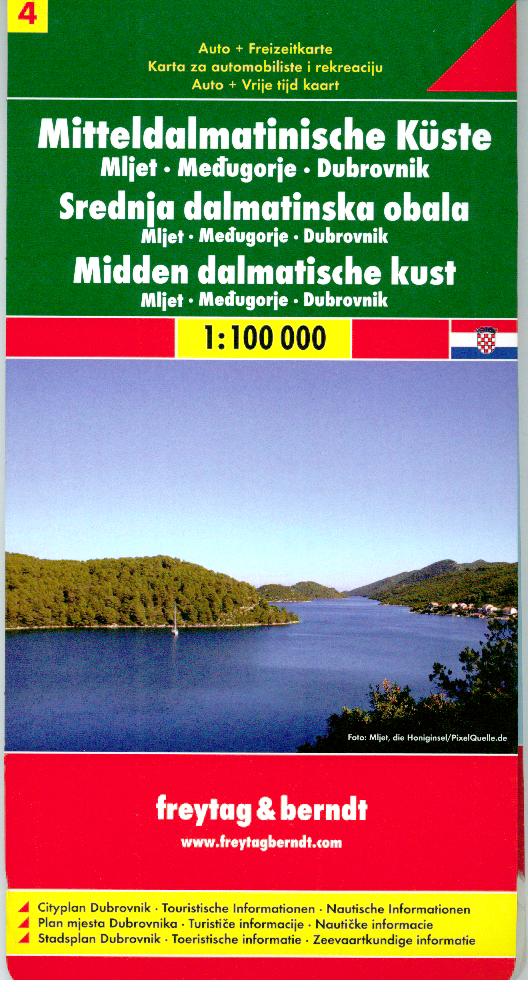 Online bestellen: Wegenkaart - landkaart 04 Dalmatische Kust Mljet - Dubrovnik - Medugorje | Freytag & Berndt