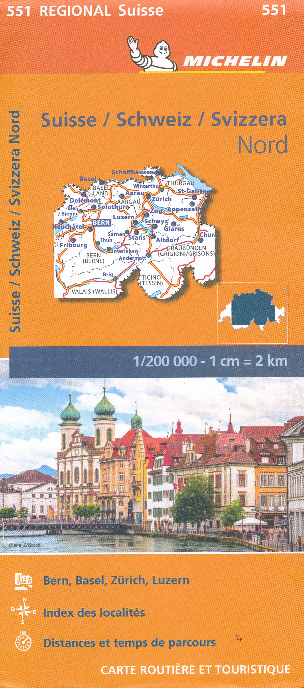 Online bestellen: Wegenkaart - landkaart 551 Noord Zwitserland | Michelin