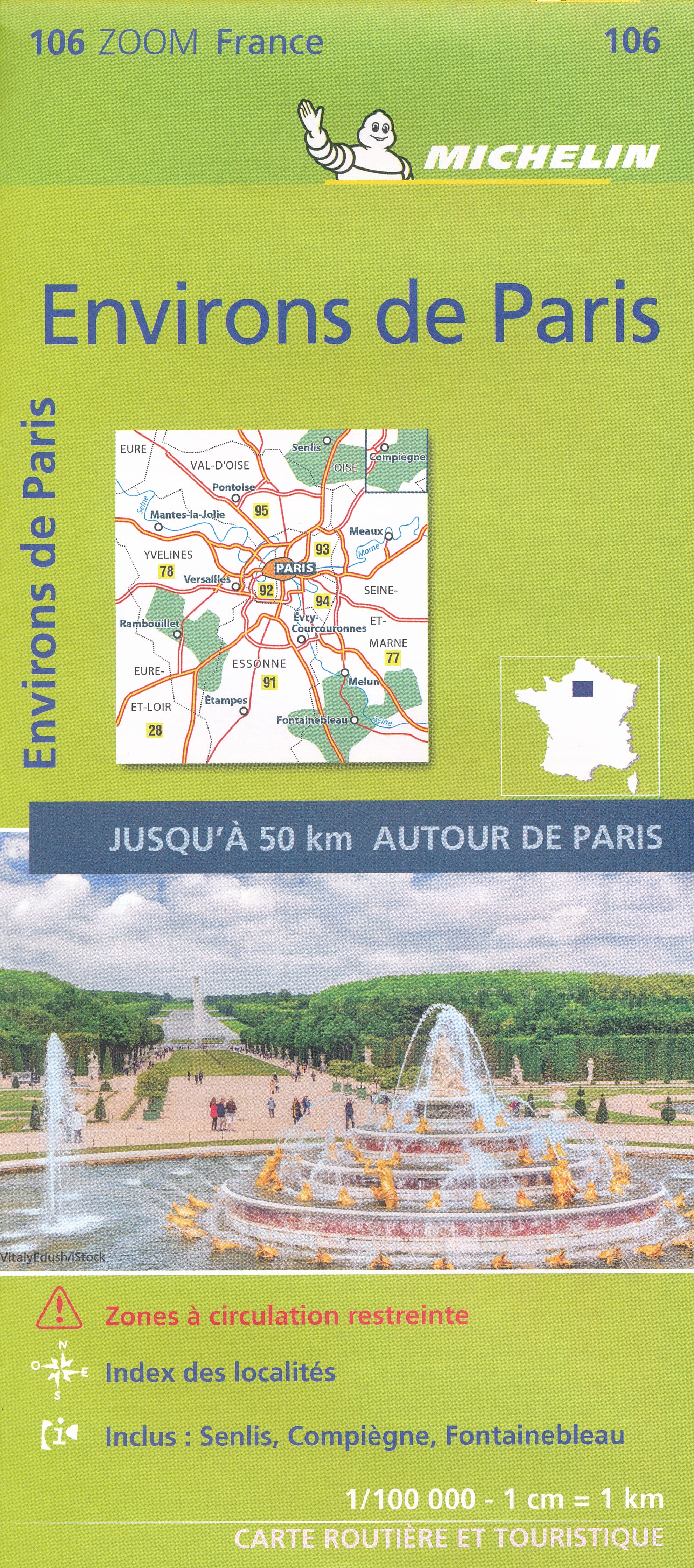 Online bestellen: Wegenkaart - landkaart - Stadsplattegrond 106 Environ de Paris - Parijs 2021 | Michelin