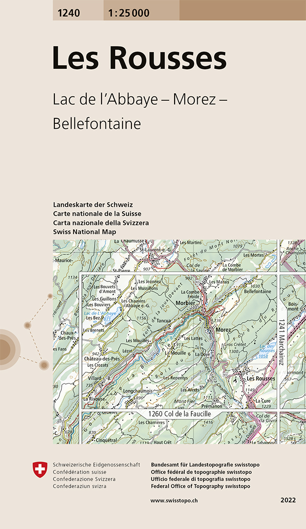 Online bestellen: Wandelkaart - Topografische kaart 1240 Les Rousses | Swisstopo
