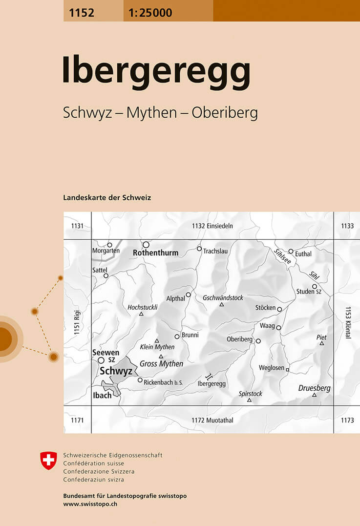 Online bestellen: Wandelkaart - Topografische kaart 1152 Ibergeregg | Swisstopo