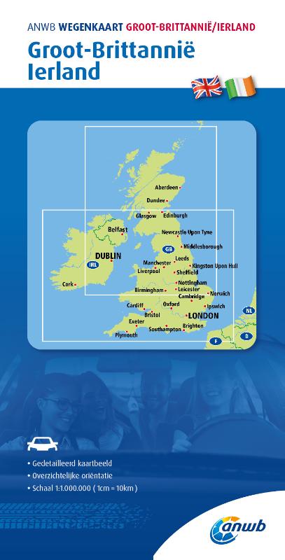 Online bestellen: Wegenkaart - landkaart Groot-Brittanië en Ierland | ANWB Media