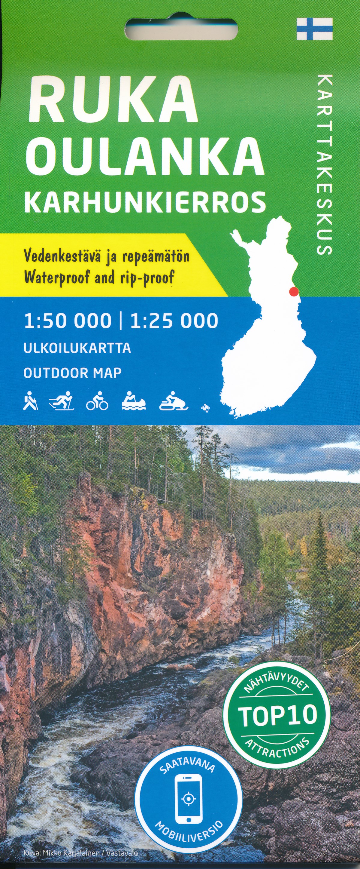 Online bestellen: Wandelkaart Ruka Oulanka Karhunkierros | Karttakeskus