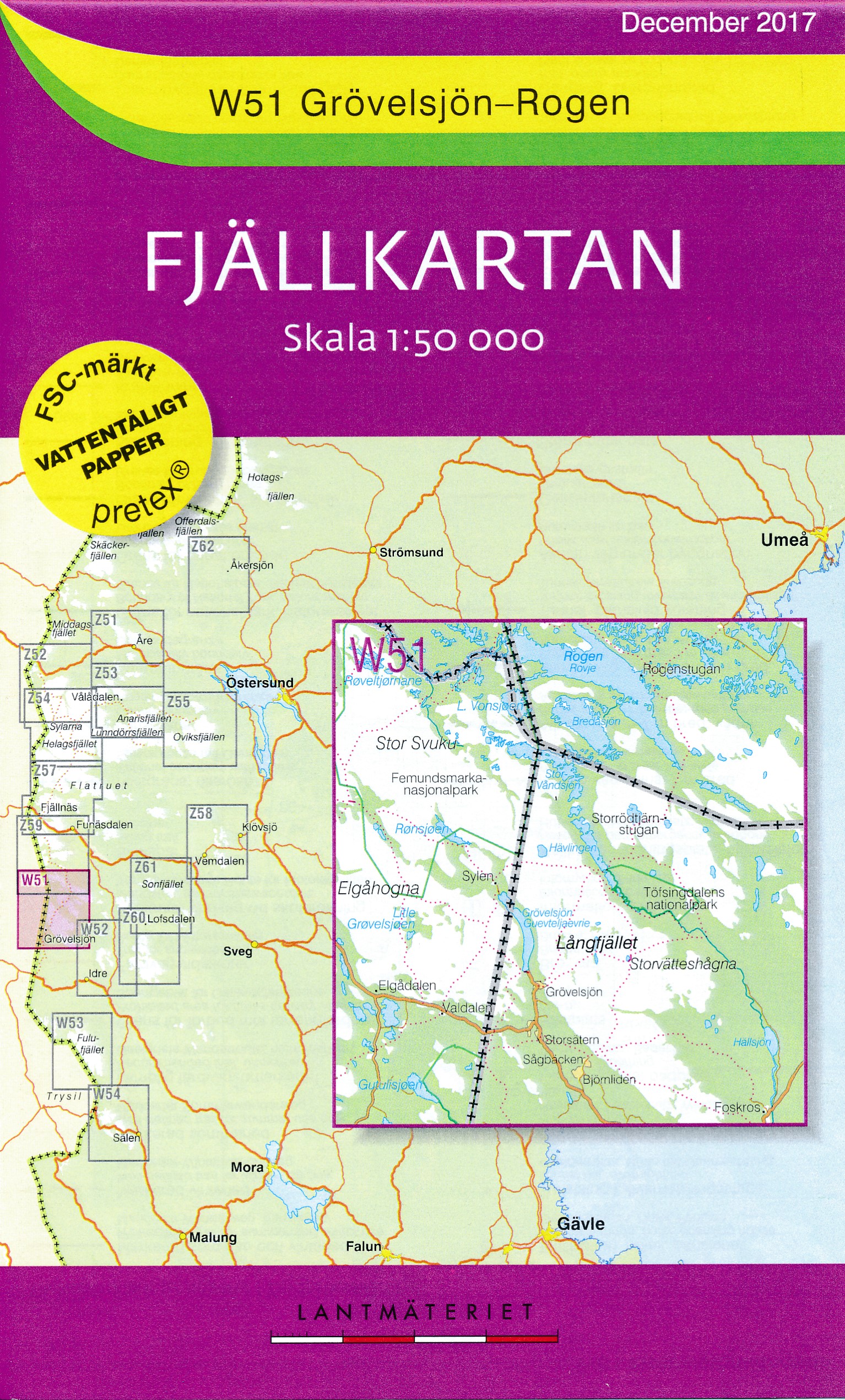 Wandelkaart - Topografische kaart W51 Fjällkartan Grövelsjön - Rogen