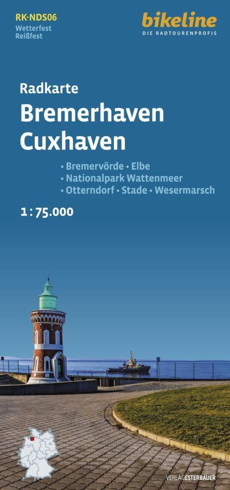 Online bestellen: Fietskaart NDS06 Bikeline Radkarte Bremerhaven - Cuxhaven | Esterbauer