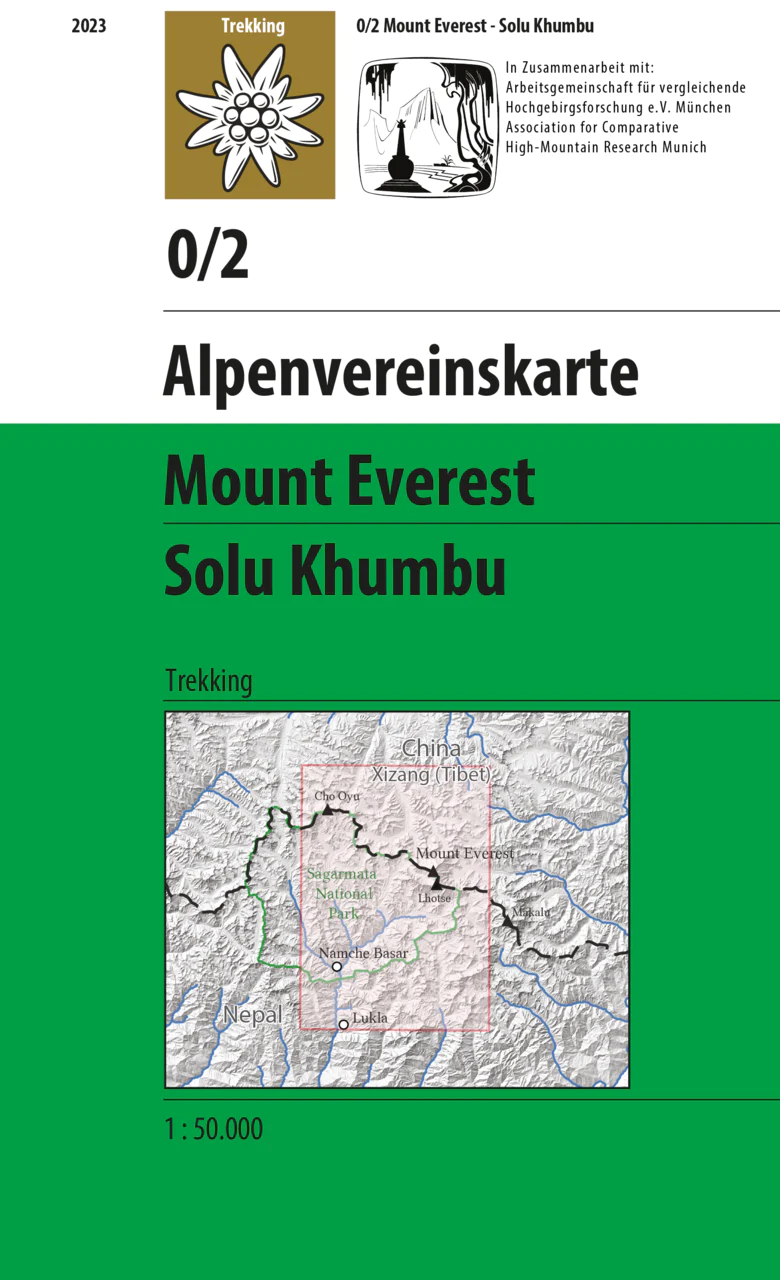 Online bestellen: Wandelkaart 0/2 Alpenvereinskarte Mount Everest | Solo Khumbu | Chomolongma | Alpenverein