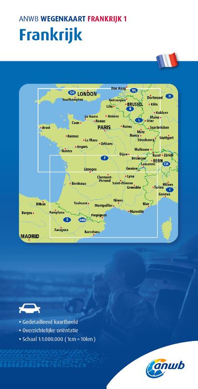 Online bestellen: Wegenkaart - landkaart 1 Frankrijk | ANWB Media