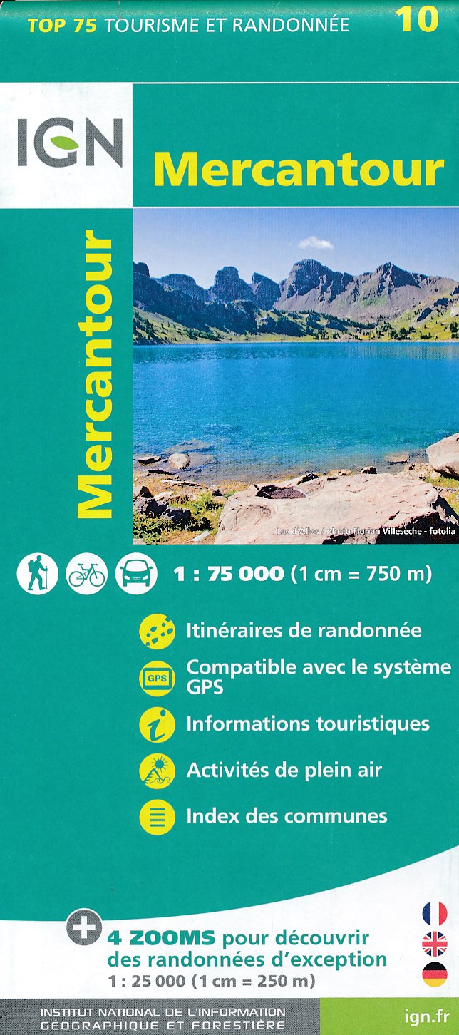 Online bestellen: Fietskaart - Wandelkaart 10 Mercantour | IGN - Institut Géographique National