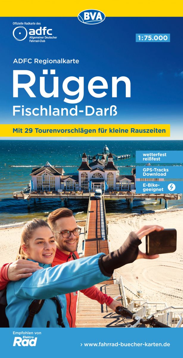 Online bestellen: Fietskaart ADFC Regionalkarte Rügen, Fischland-Darß | BVA BikeMedia