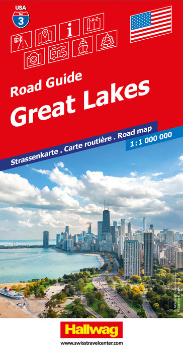 Wegenkaart - landkaart 3 Great Lakes USA | Hallwag
