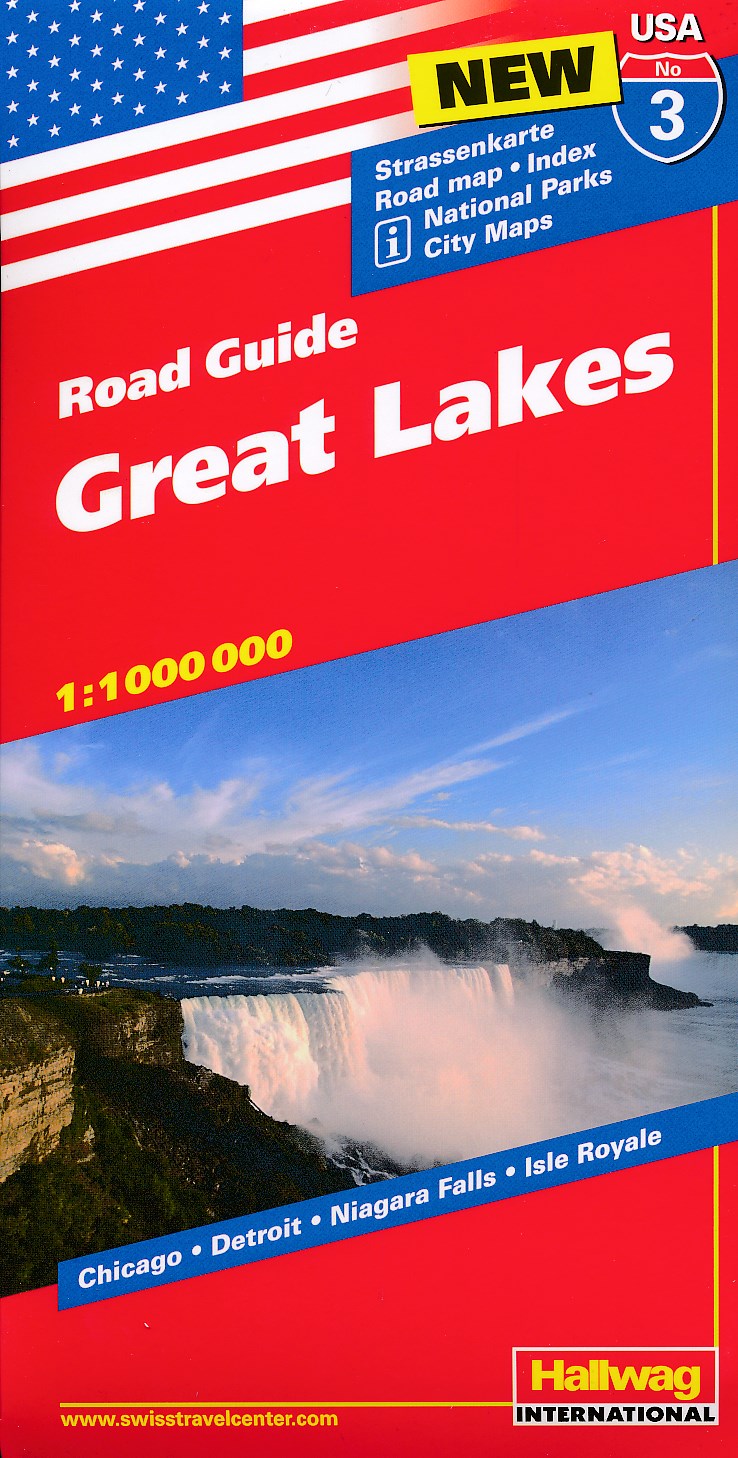 Online bestellen: Wegenkaart - landkaart 03 Great Lakes USA | Hallwag