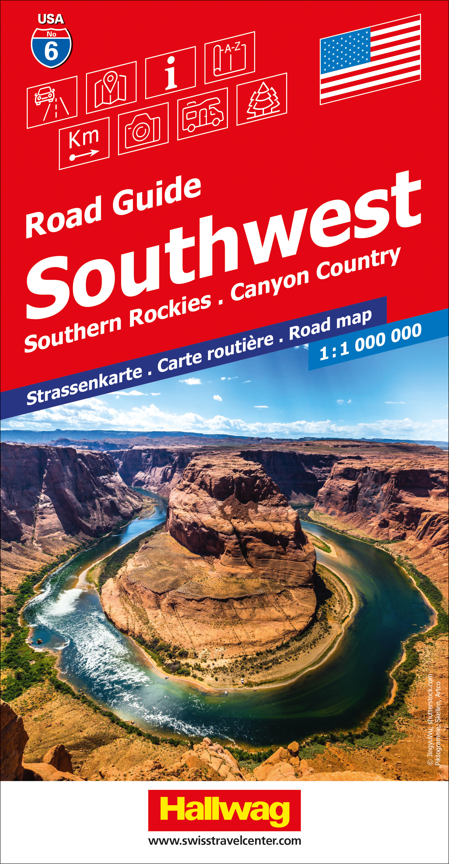 Online bestellen: Wegenkaart - landkaart 06 Southwest, zuidwest USA - Utah, Colorado, Arizona & New Mexico | Hallwag