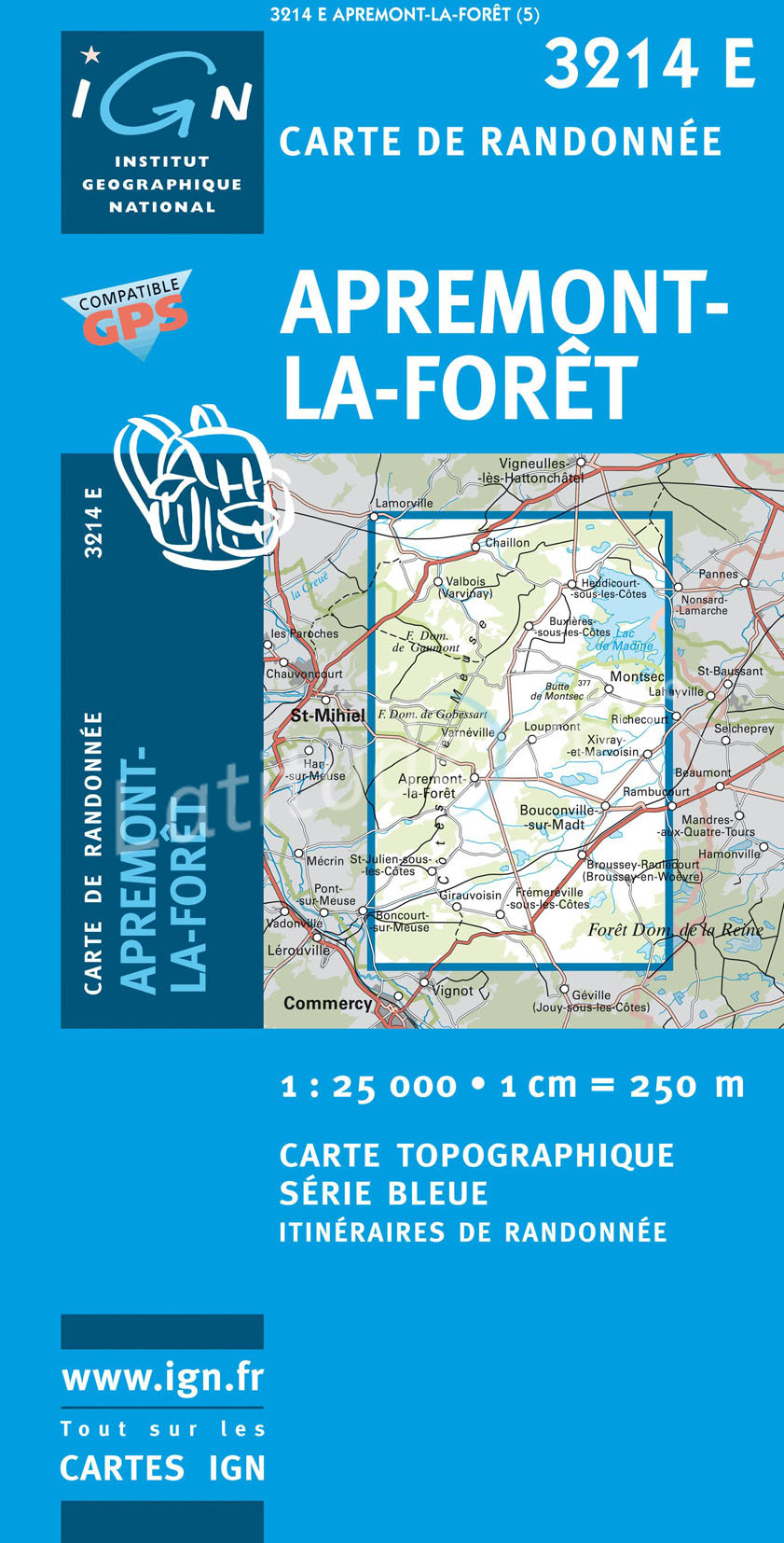 Wandelkaart 3214 E - 3214E Apremont-la-Forêt | IGN Institut Geographique National | 