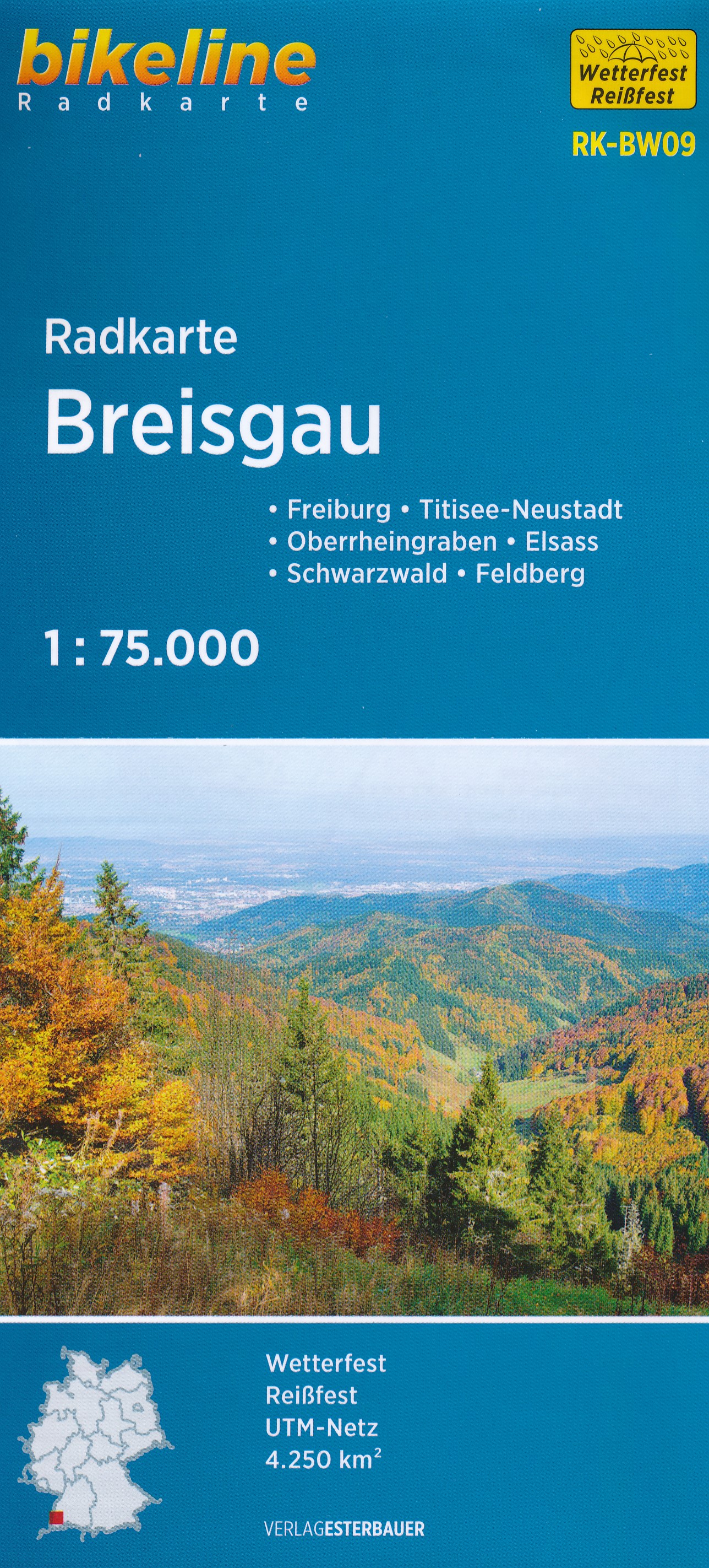 Online bestellen: Fietskaart BW09 Bikeline Radkarte Breisgau | Esterbauer