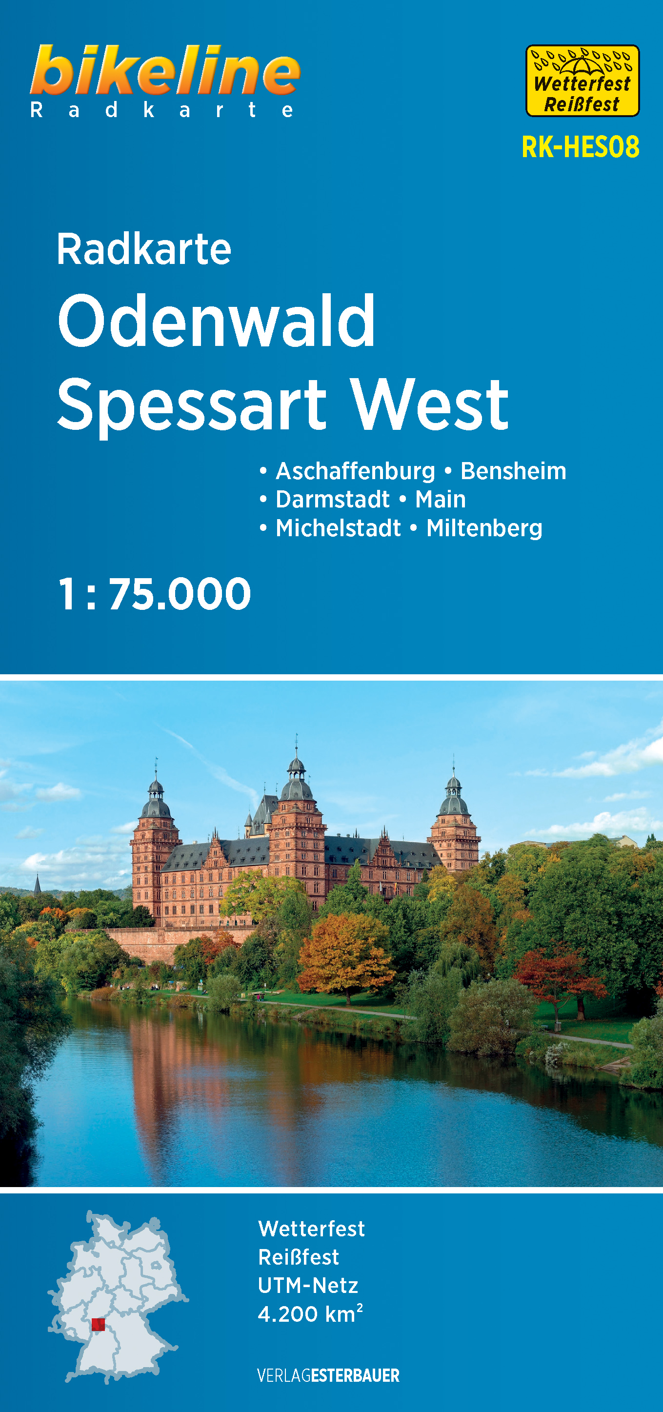 Fietskaart HES08 Bikeline Radkarte Odenwald - Spessart west | Esterbau