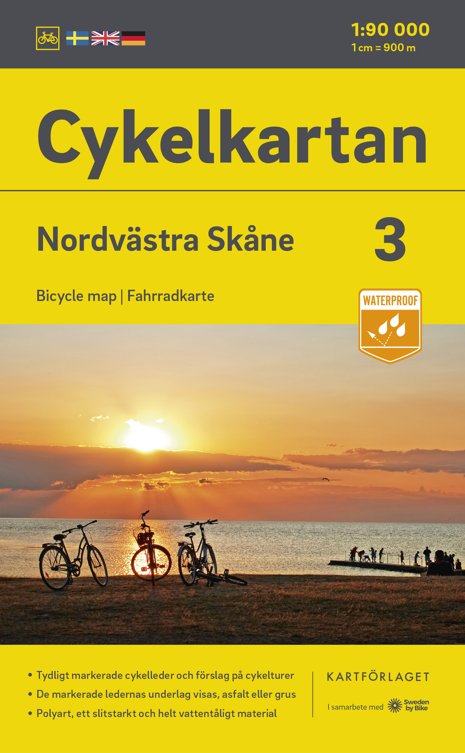 Fietskaart 3 Cykelkartan Nordvästra Skåne – noordwest Skane | Norstedts