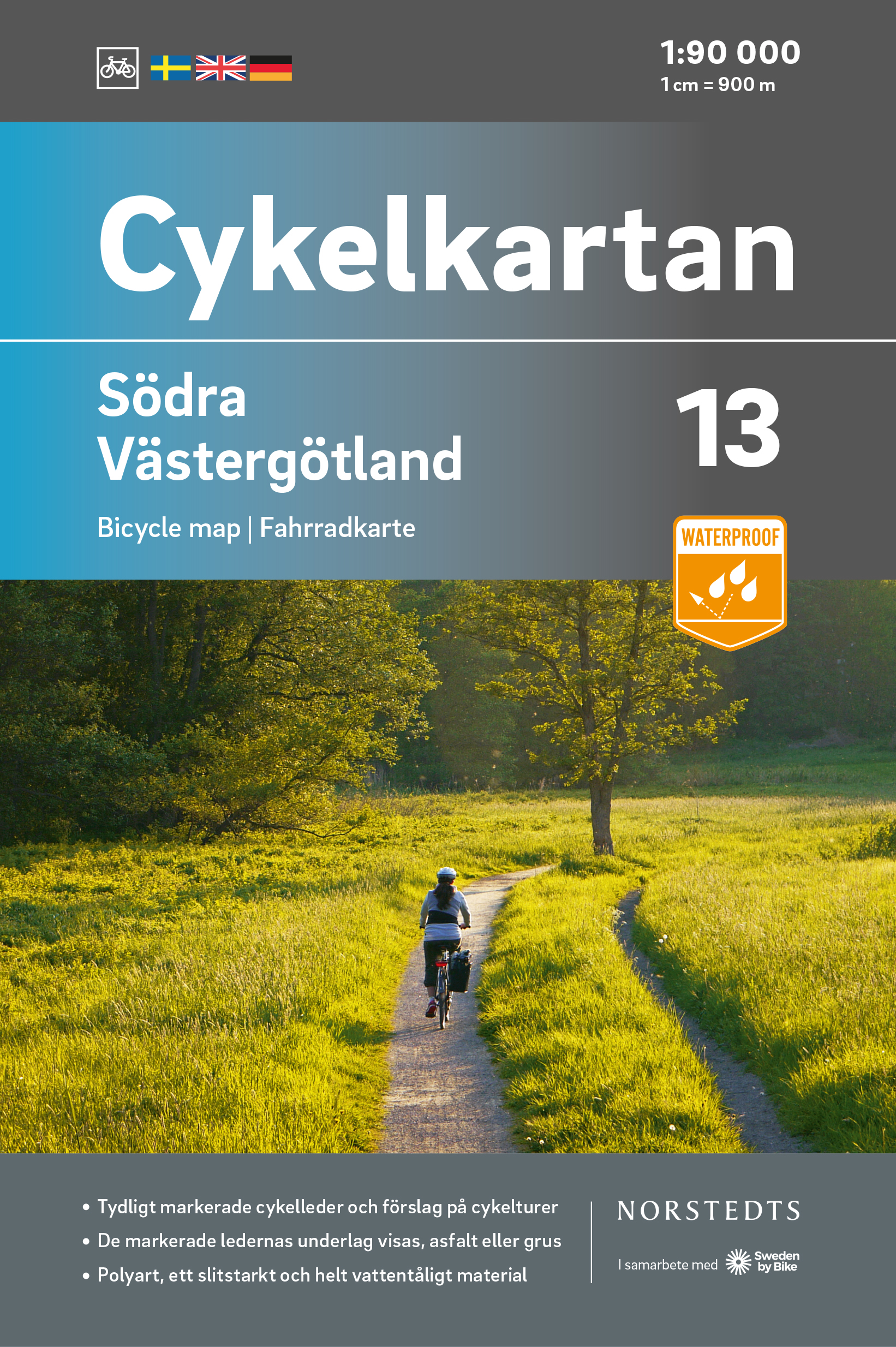 Online bestellen: Fietskaart 13 Cykelkartan Södra Västergötland | Norstedts