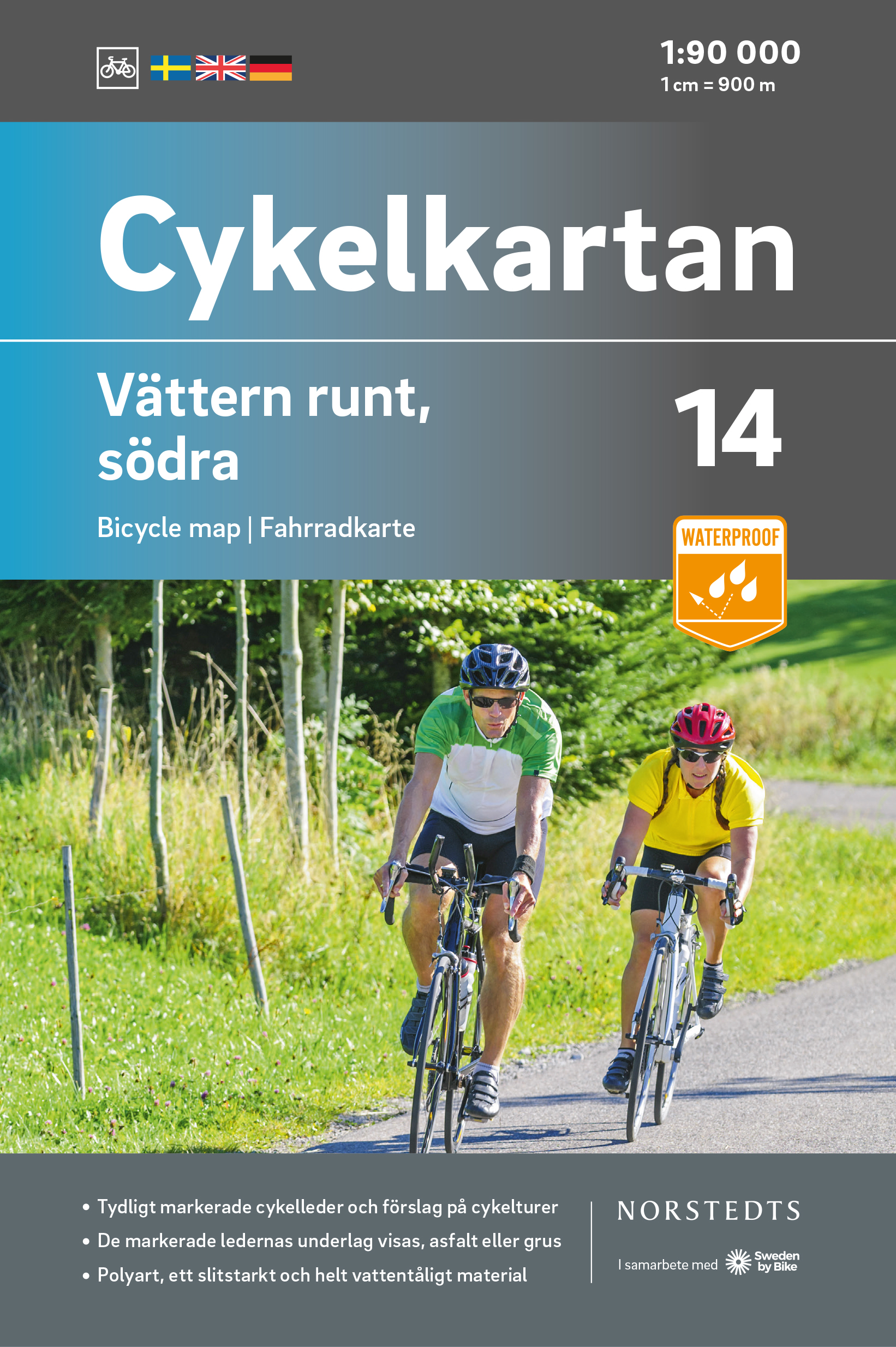 Online bestellen: Fietskaart 14 Cykelkartan Vättern runt, södra delen - Vattern Meer zuidelijk gedeelte | Norstedts