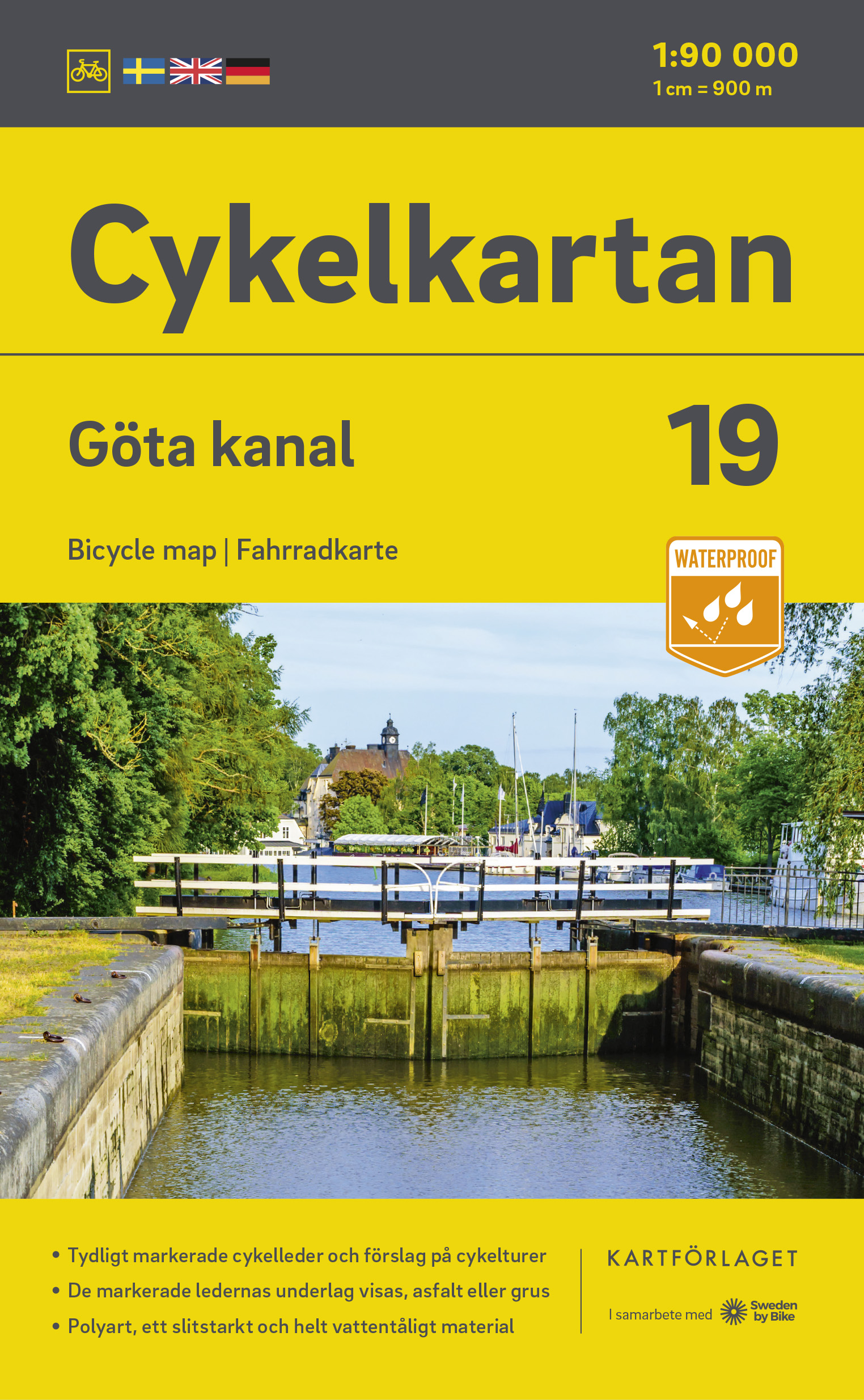 Fietskaart 19 Cykelkartan Göta kanal – Gota kanaal | Norstedts