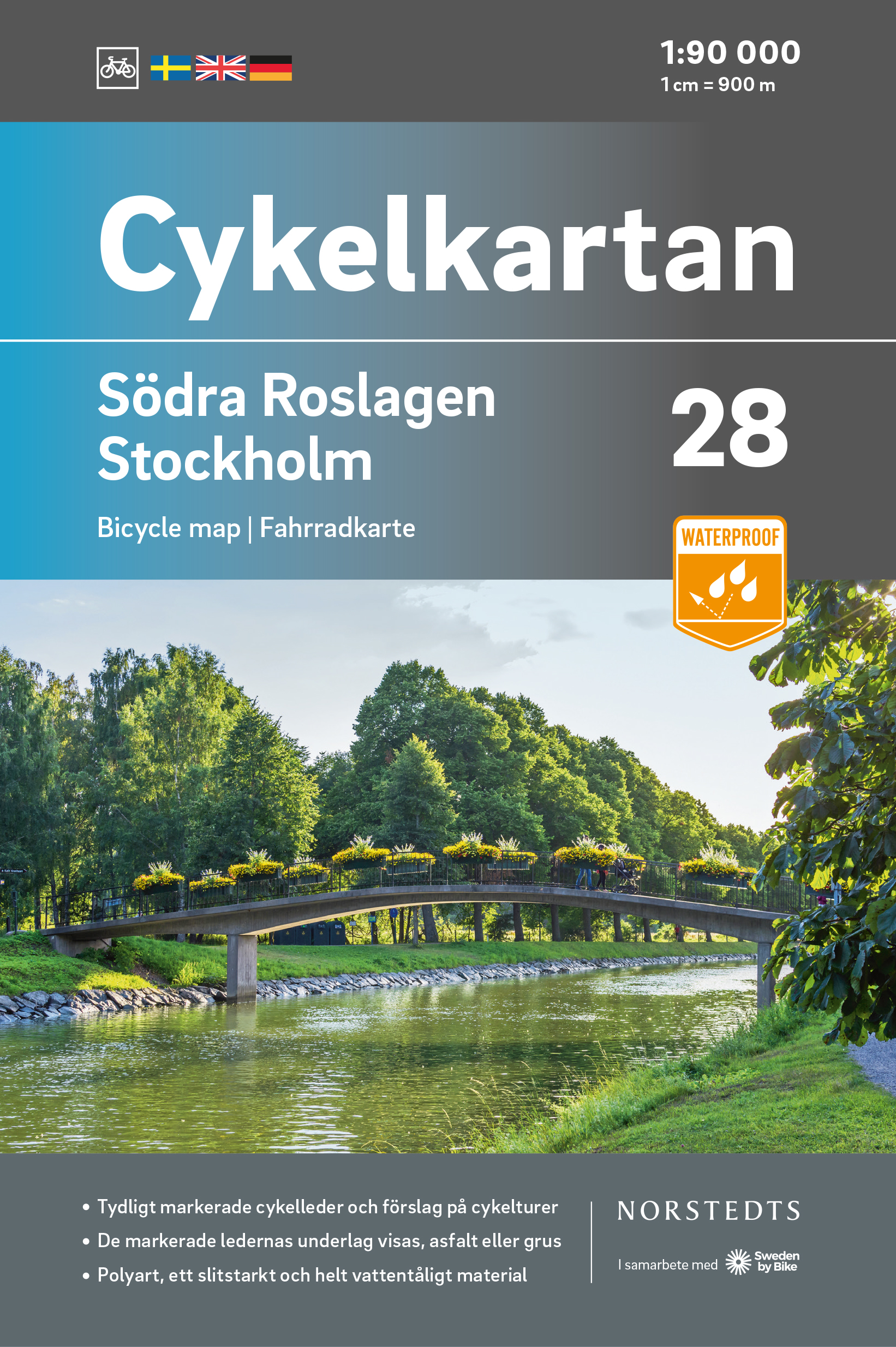 Online bestellen: Fietskaart 28 Cykelkartan Södra Roslagen south - Stockholm | Norstedts