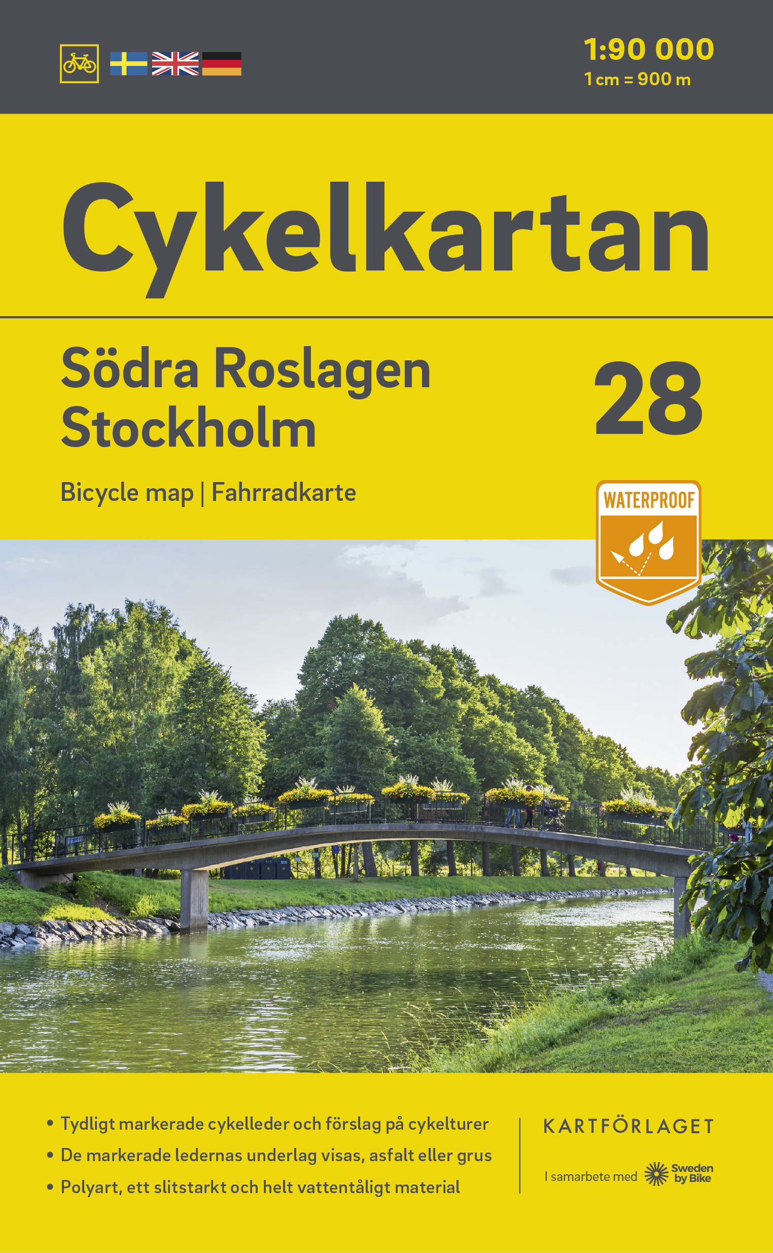 Fietskaart 28 Cykelkartan Södra Roslagen south – Stockholm | Norstedts