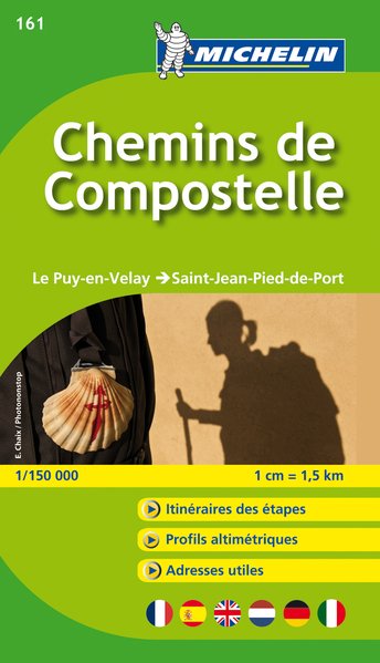 Online bestellen: Wandelatlas - Pelgrimsroute (kaart) 161 Chemins de Compostelle GR65 | Michelin