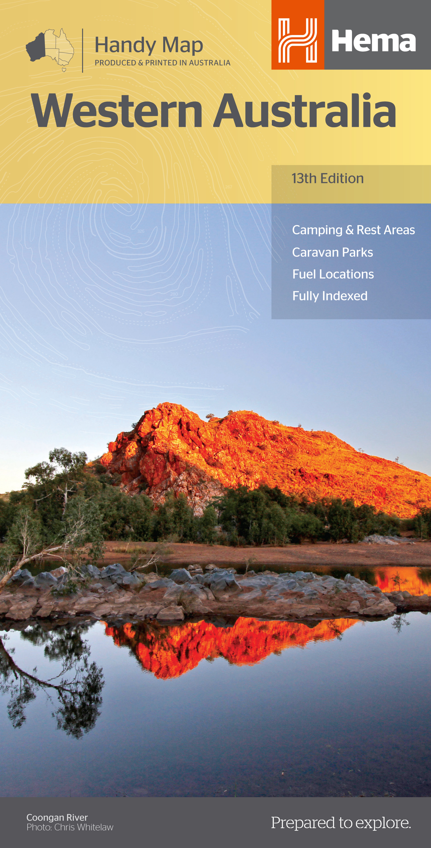Wegenkaart – landkaart Western Australia – West Australië state handy map | Hema Maps