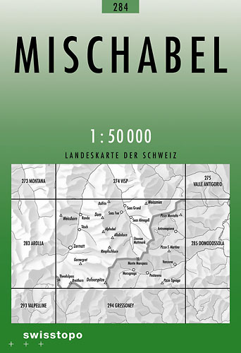 284 Mischabel - Topografische kaart Zwitserland wandelkaart | Bundesamt |