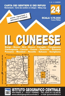 Online bestellen: Wandelkaart 24 Il Cuneese - Cuneo | IGC - Istituto Geografico Centrale