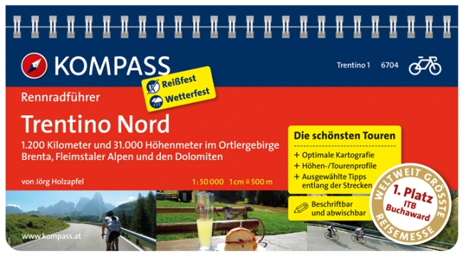 fietsgids Rennradführer Trentino 01: Trentino Nord - Dolomieten | Kompass | Josef Holzapfel