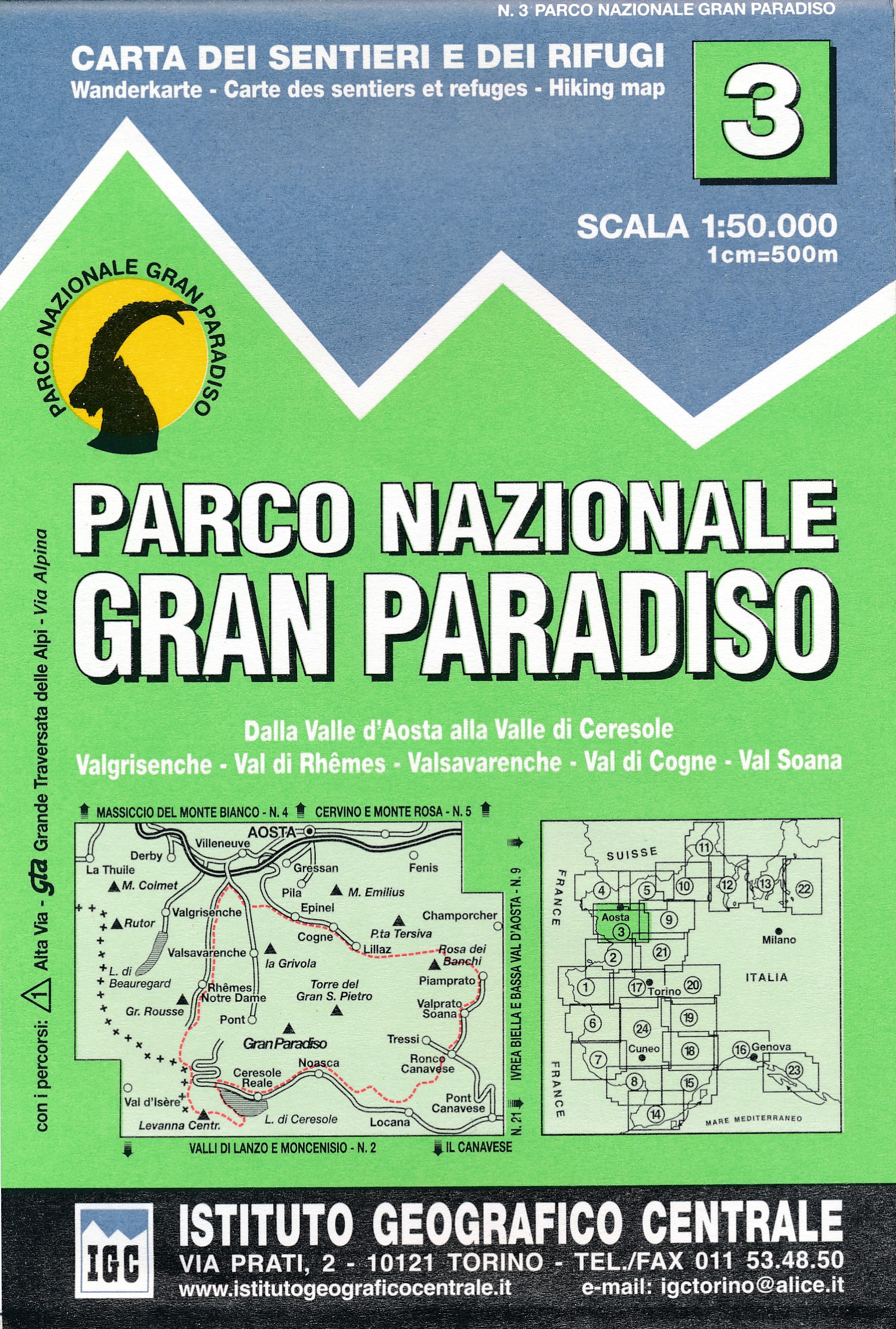 Online bestellen: Wandelkaart 03 Il parco nazionale del Gran Paradiso | IGC - Istituto Geografico Centrale