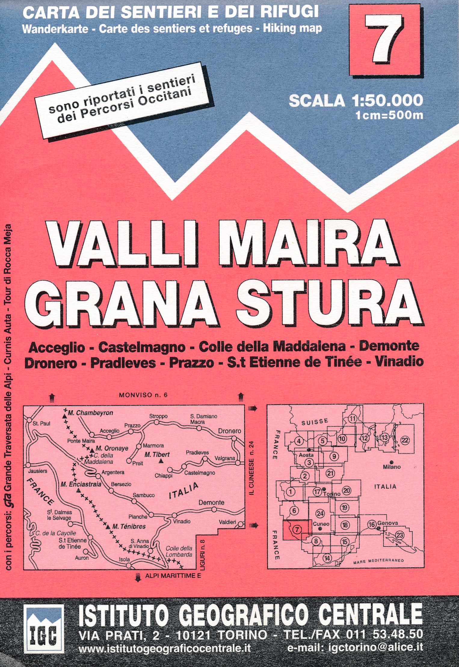 Online bestellen: Wandelkaart 07 Valli Maira, grana e stura | IGC - Istituto Geografico Centrale