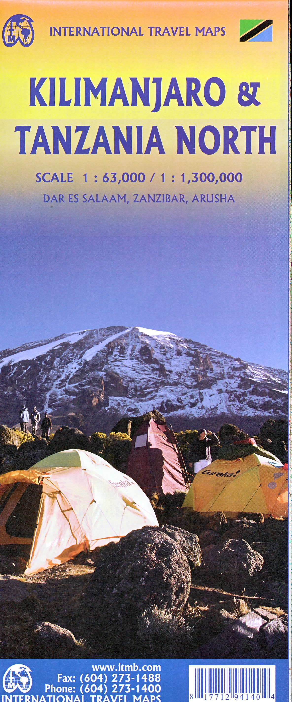 Online bestellen: Wandelkaart Kilimanjaro en wegenkaart Noord Tanzania | ITMB