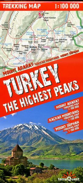 Online bestellen: Wandelkaart Trekking map Turkije - Turkey, the highest peaks | TerraQuest