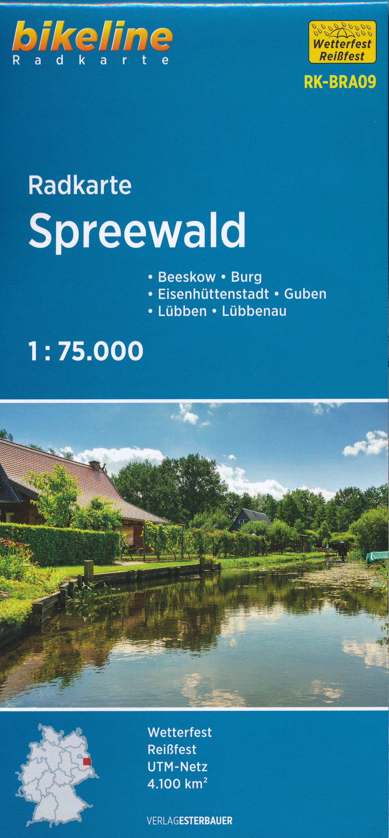 Online bestellen: Fietskaart BRA09 Bikeline Radkarte Spreewald | Esterbauer