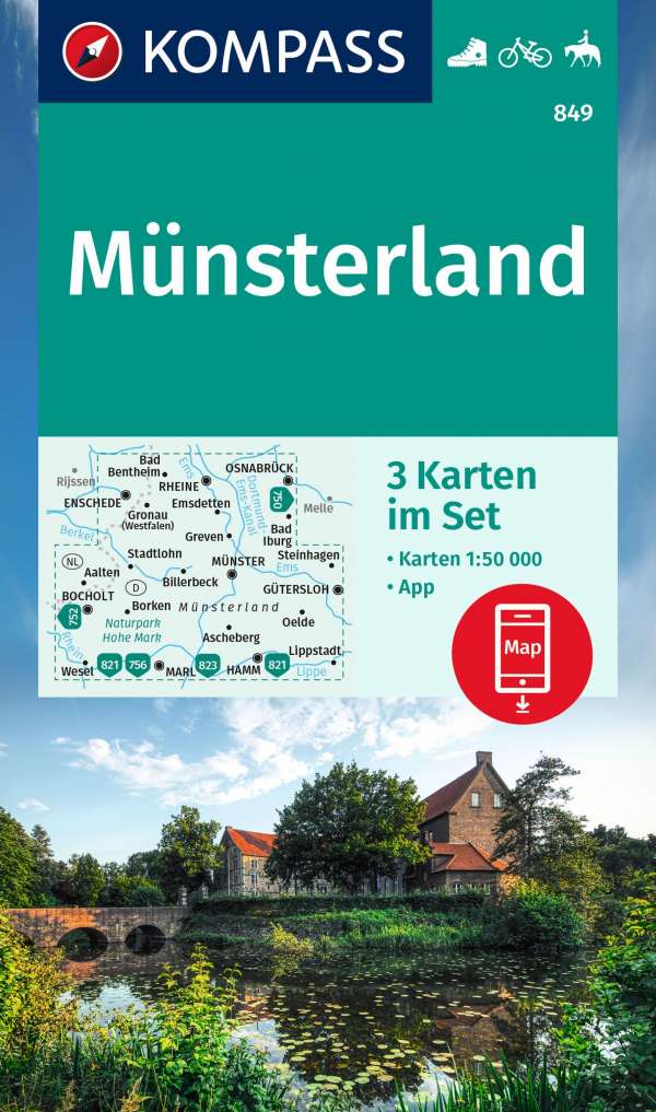 Online bestellen: Wandelkaart 849 Münsterland | Kompass