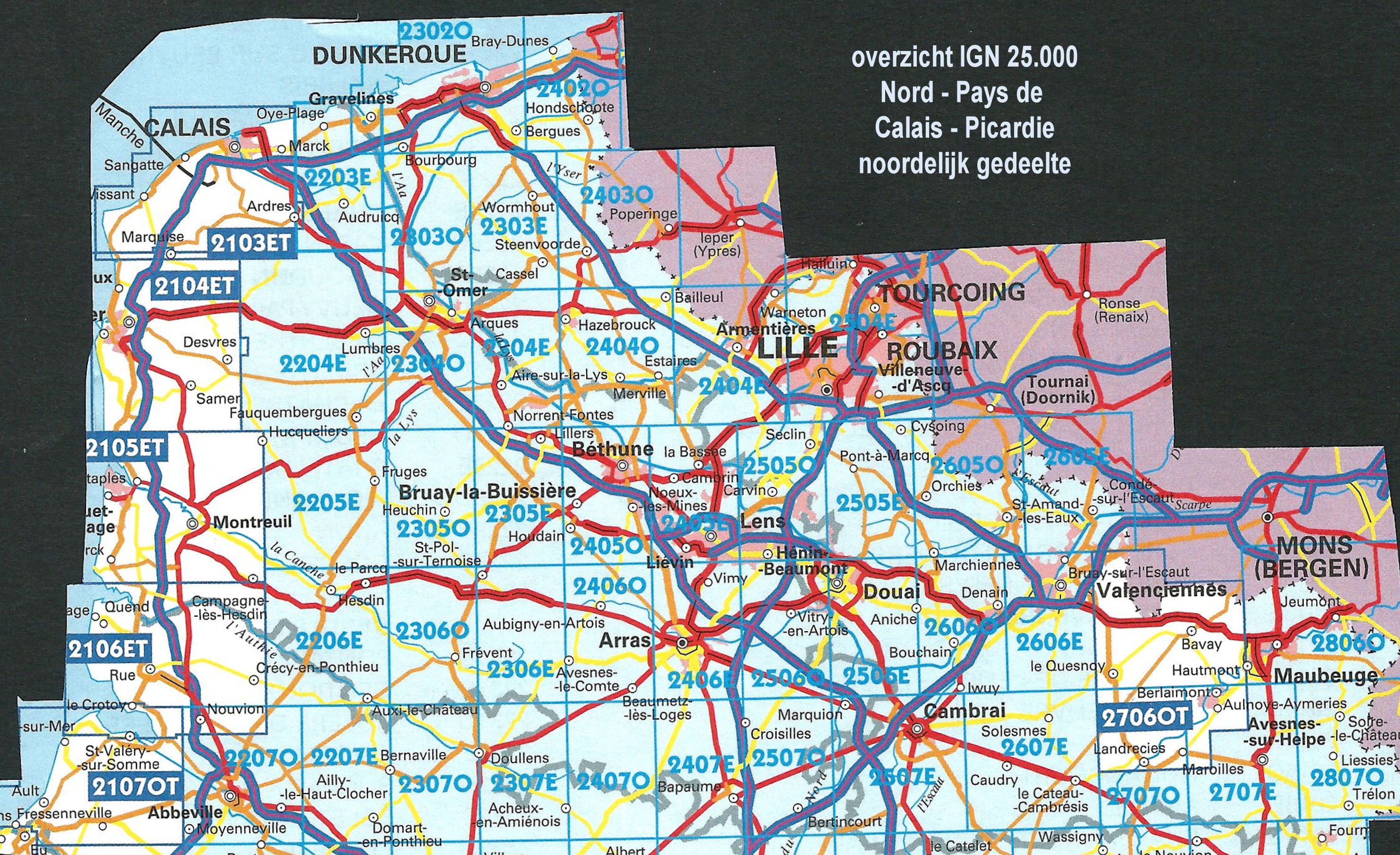Wandelkaart Topografische kaart 2404O Hazebrouck IGN Institut