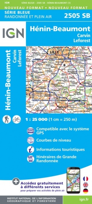 Online bestellen: Wandelkaart - Topografische kaart 2505SB Leforest - Cysoing - Hénin-Beaumont - Carvin | IGN - Institut Géographique National