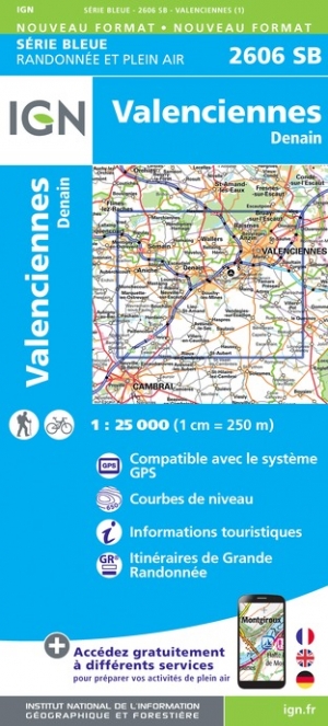 Online bestellen: Wandelkaart - Topografische kaart 2606SB Valenciennes - Denain | IGN - Institut Géographique National