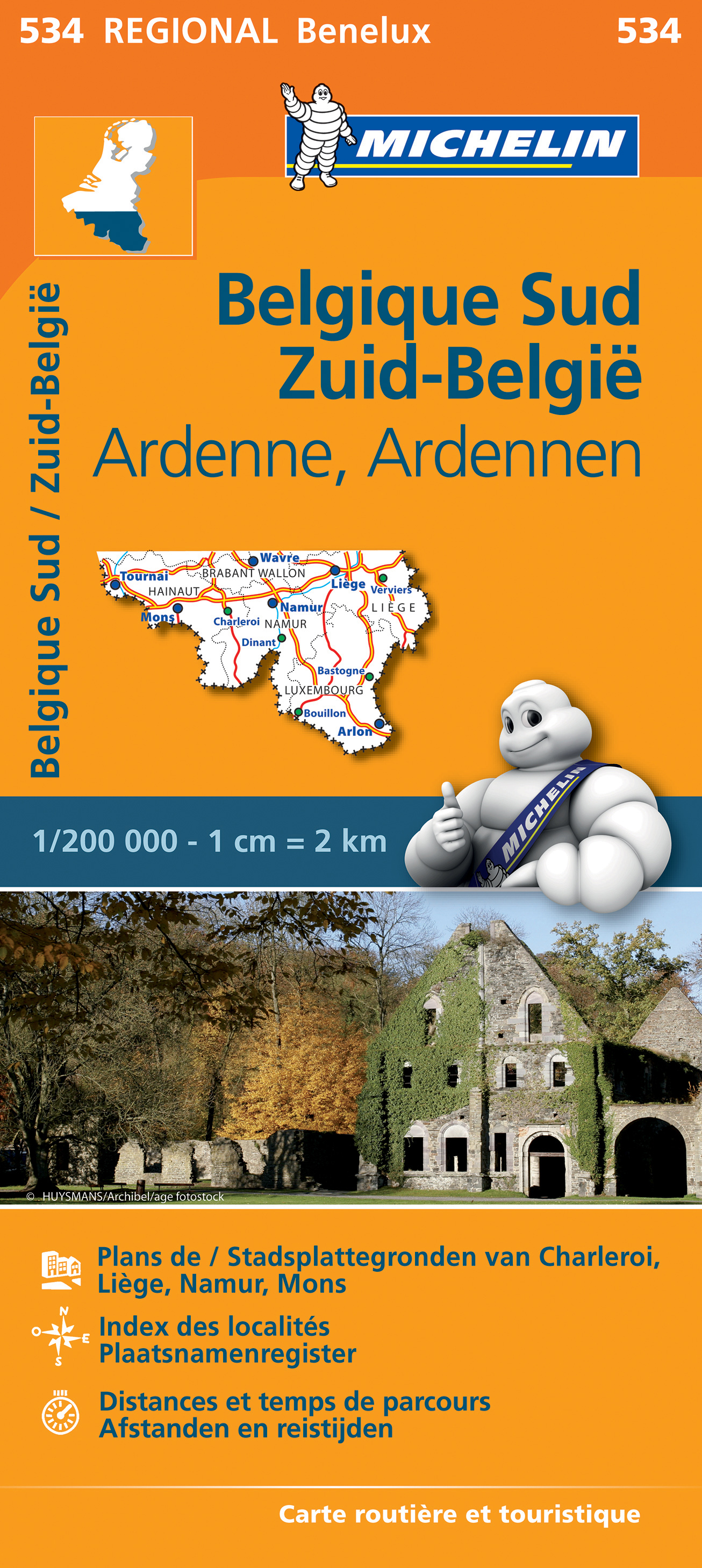Online bestellen: Wegenkaart - landkaart 534 Zuid-België, Ardennen | Michelin